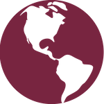 icon of globe in garnet